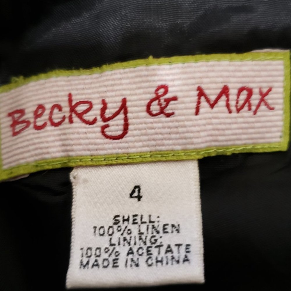 Becky & Max Black Linen Halter Dress women's size 4 - Picture 9 of 10